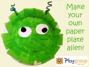 paper plate alien for FB and web