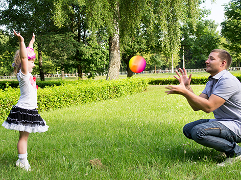 child catching a ball