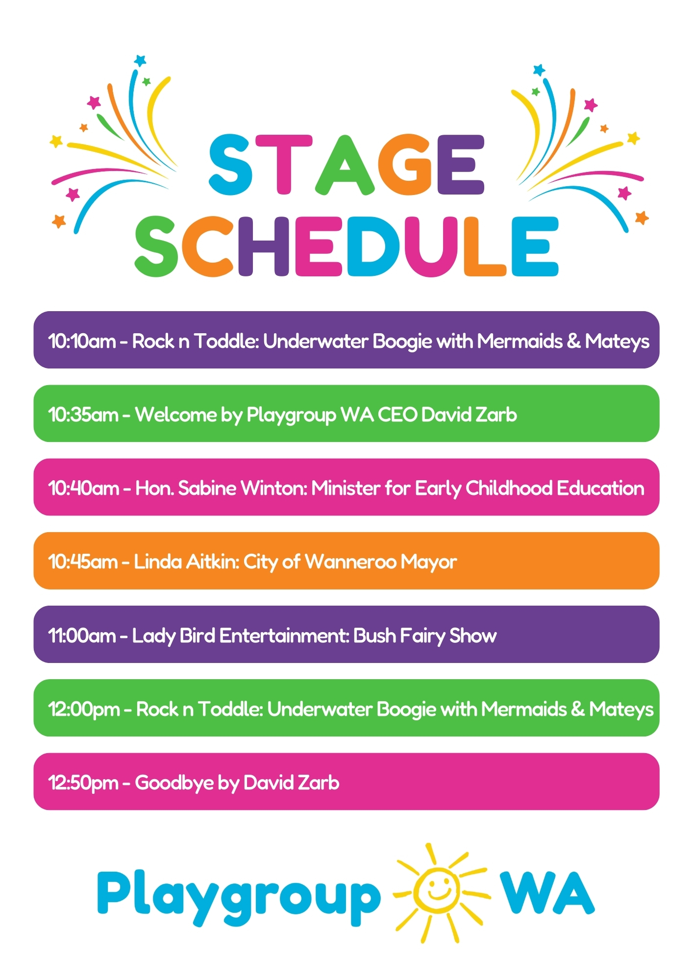 Stage Schedule - Web